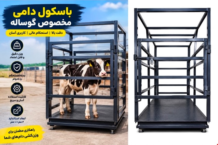 باسکول دامکش گوساله 3 تن ۳۰۰۰کیلوگرم ابعاد۲در۱با قفس
