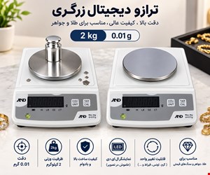 ترازو زرگری دقت یکصدم and ظرفیت دو کیلو